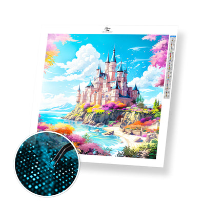 Castle by the Cliff - Premium Diamond Painting Kit