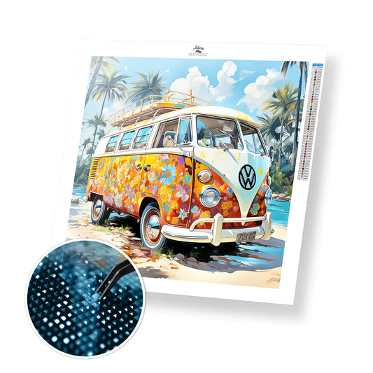 Flower Bus - Exclusive Premium Diamond Painting Kit