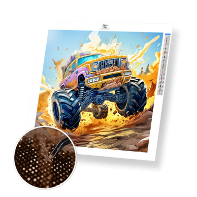Monster Truck in Mud - Premium Diamond Painting Kit