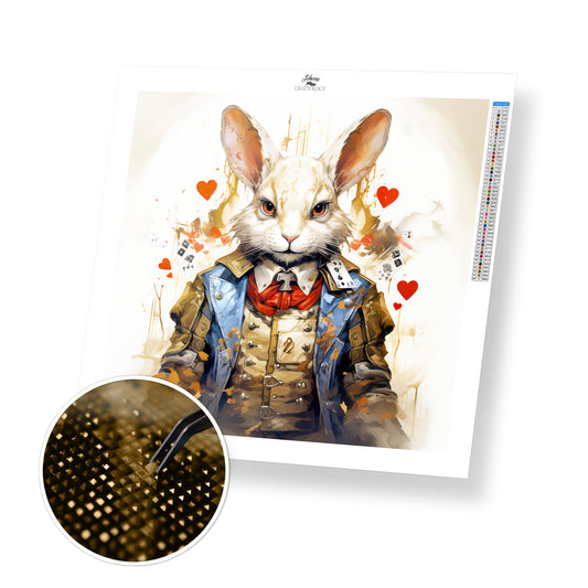 Rabbit and Cards - Exclusive Premium Diamond Painting Kit