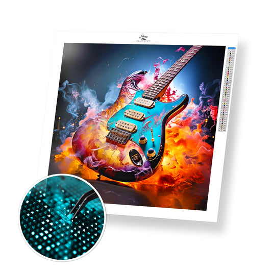 Guitar on Fire - Exclusive Premium Diamond Painting Kit