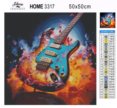 Guitar on Fire - Premium Diamond Painting Kit