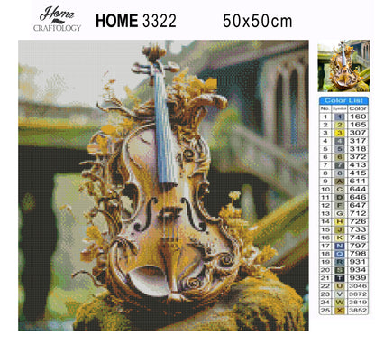 Violin with Branches - Exclusive Premium Diamond Painting Kit