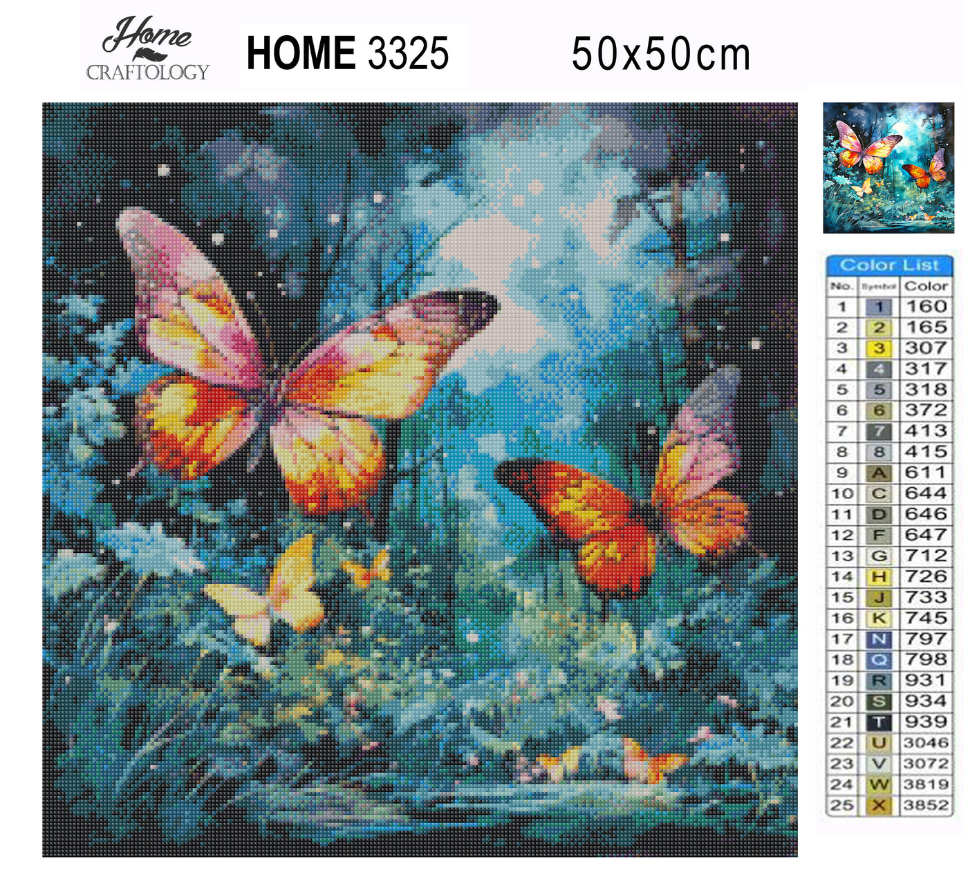 Butterflies in the Forest - Premium Diamond Painting Kit