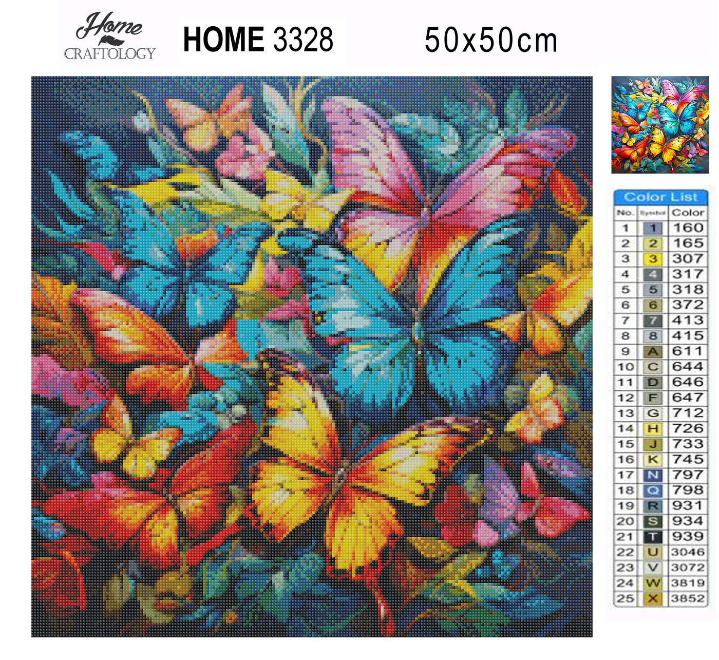 Colorful Leaves and Butterflies - Premium Diamond Painting Kit