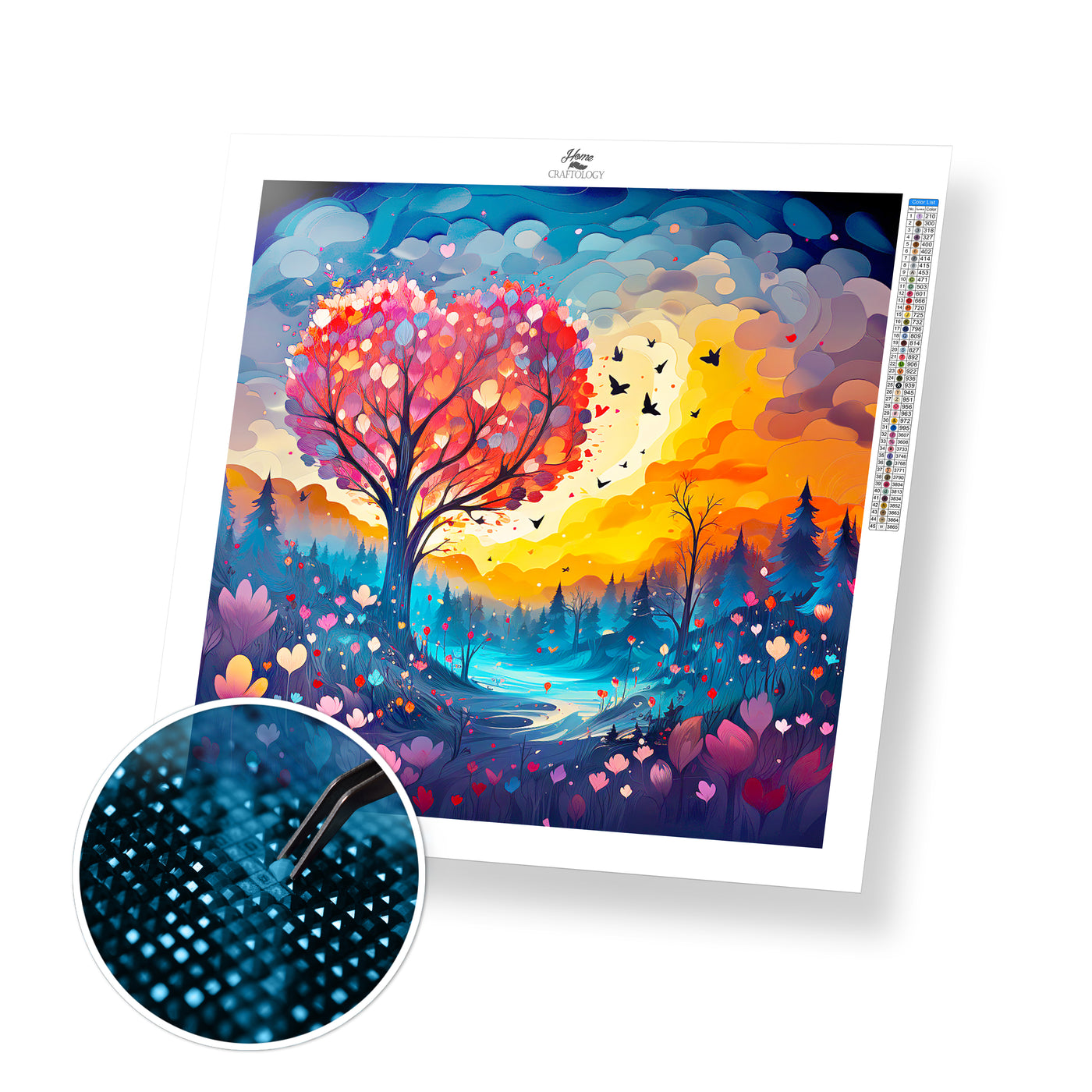New! Tree of Hearts - Premium Diamond Painting Kit