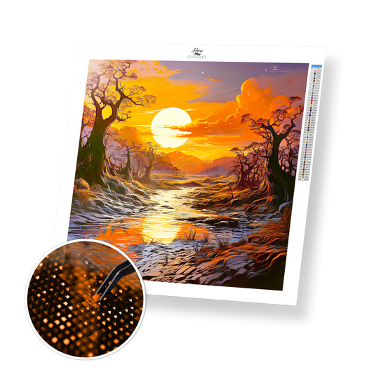 Stream Sunset  - Exclusive Premium Diamond Painting Kit