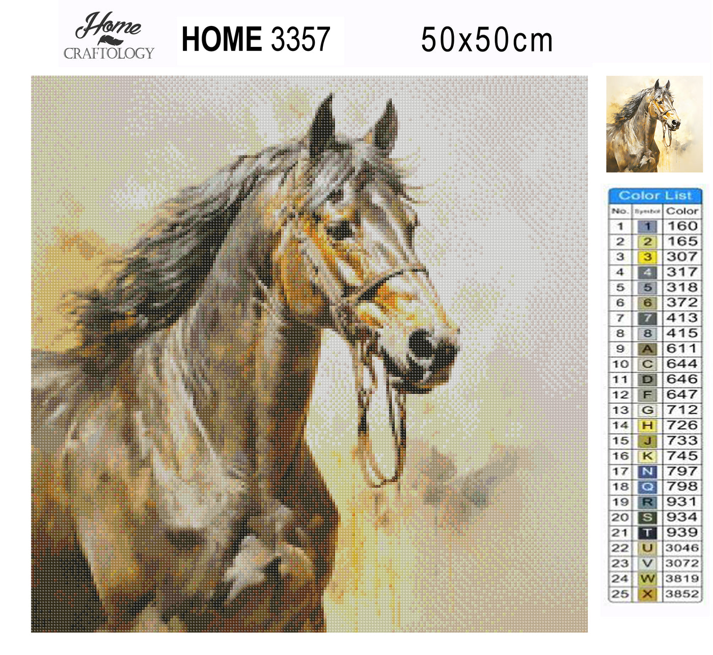 New! Brown Horse - Premium Diamond Painting Kit