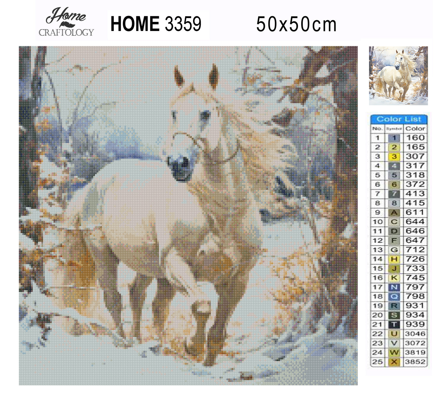 Horse in Winter - Exclusive Premium Diamond Painting Kit