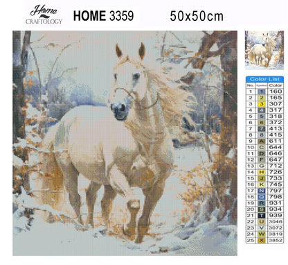 Horse in Winter - Exclusive Premium Diamond Painting Kit