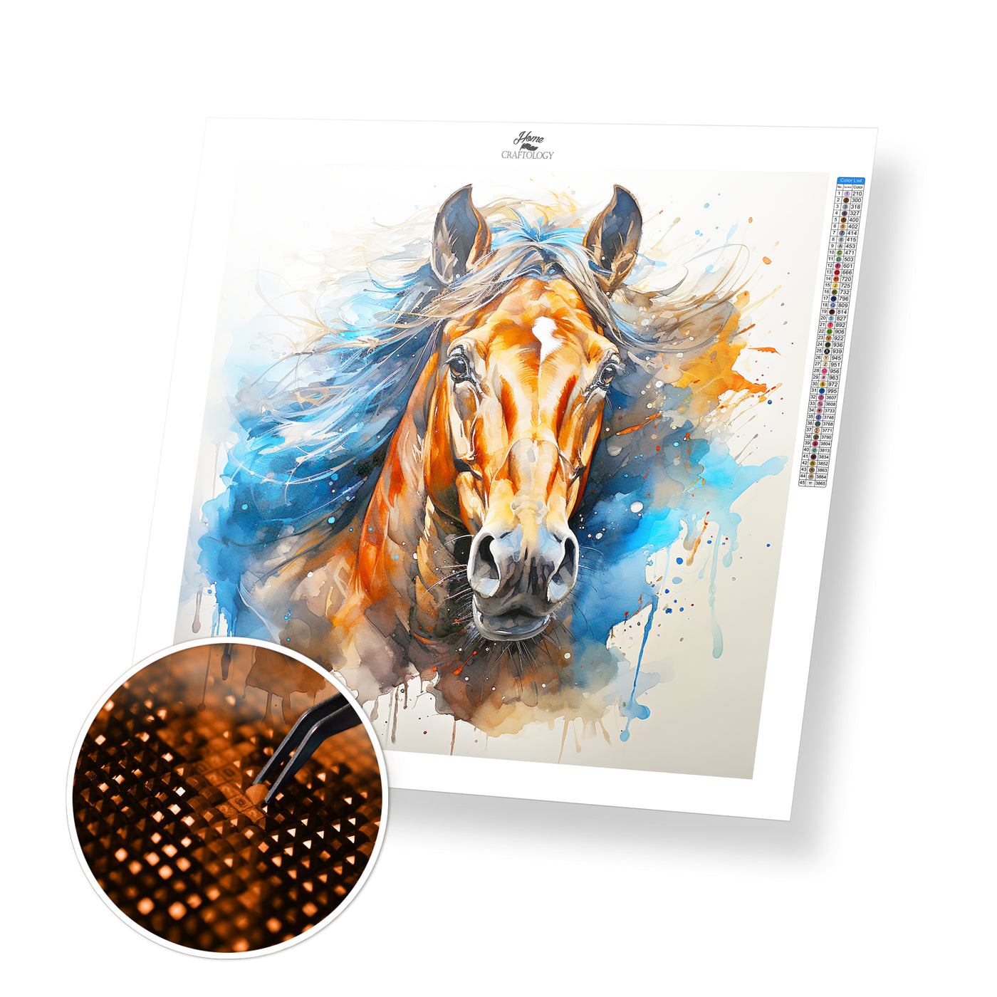 Horse Watercolor Painting - Premium Diamond Painting Kit