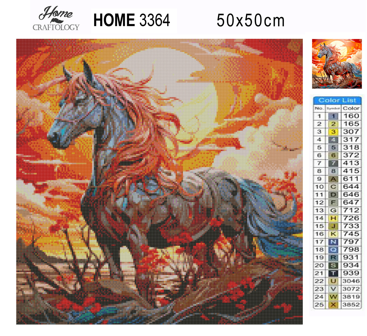 Red Horse - Premium Diamond Painting Kit