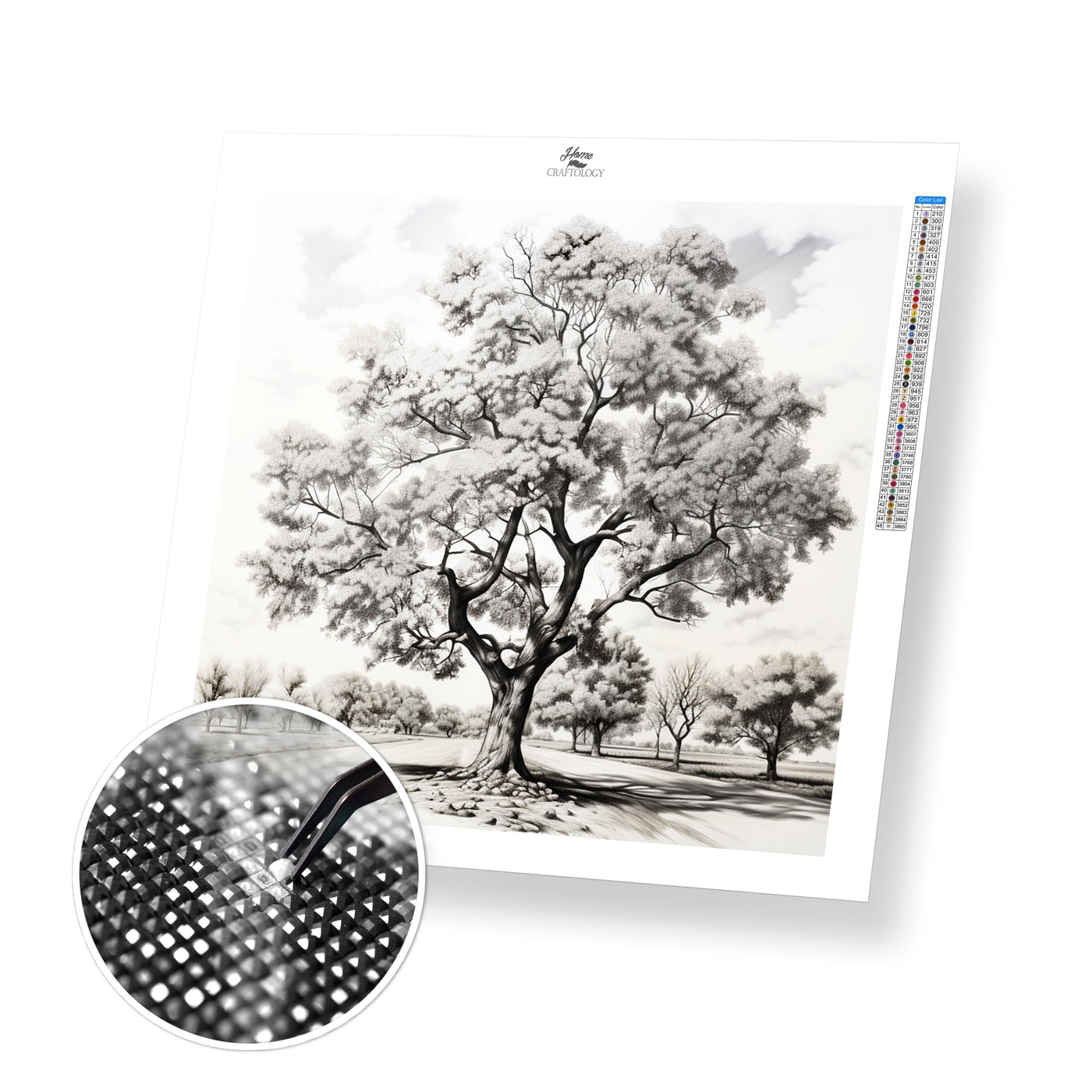 New! Black and White Tree - Premium Diamond Painting Kit