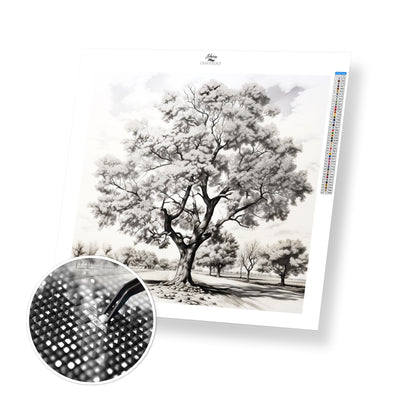 Black and White Tree - Premium Diamond Painting Kit