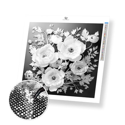 White Flowers - Exclusive Premium Diamond Painting Kit