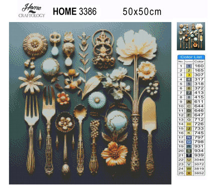 Antique Silverware - Exclusive Premium Diamond Painting Kit