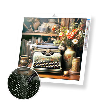 New! Vintage Typewriter - Premium Diamond Painting Kit