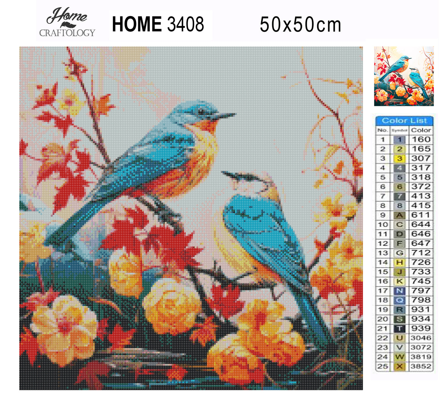 Birds in Autumn - Premium Diamond Painting Kit