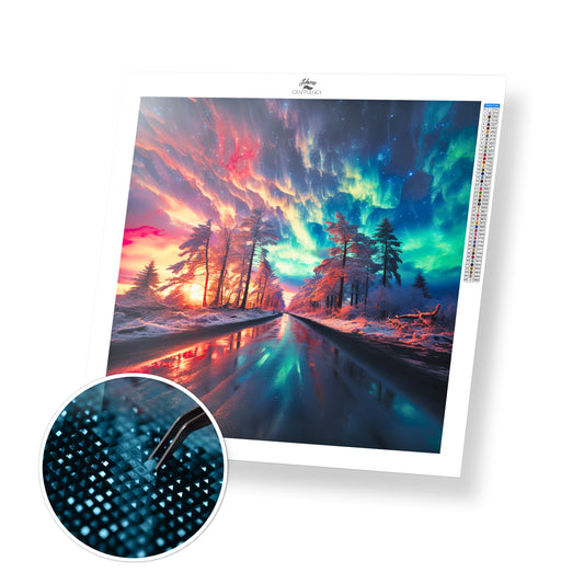 Sunset Northern Lights - Exclusive Premium Diamond Painting Kit