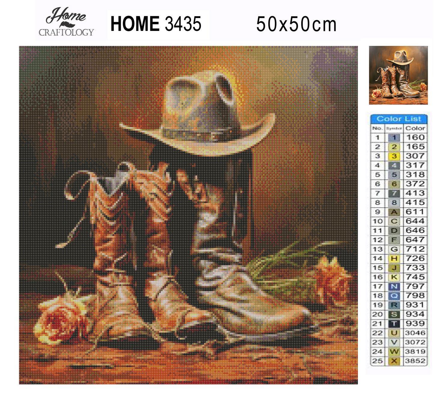 Cowboy Boots and Hat - Exclusive Premium Diamond Painting Kit