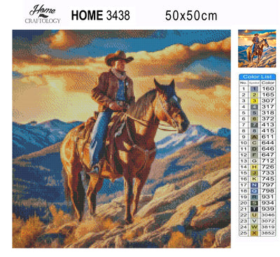 New! Cowboy in the Mountain - Premium Diamond Painting Kit