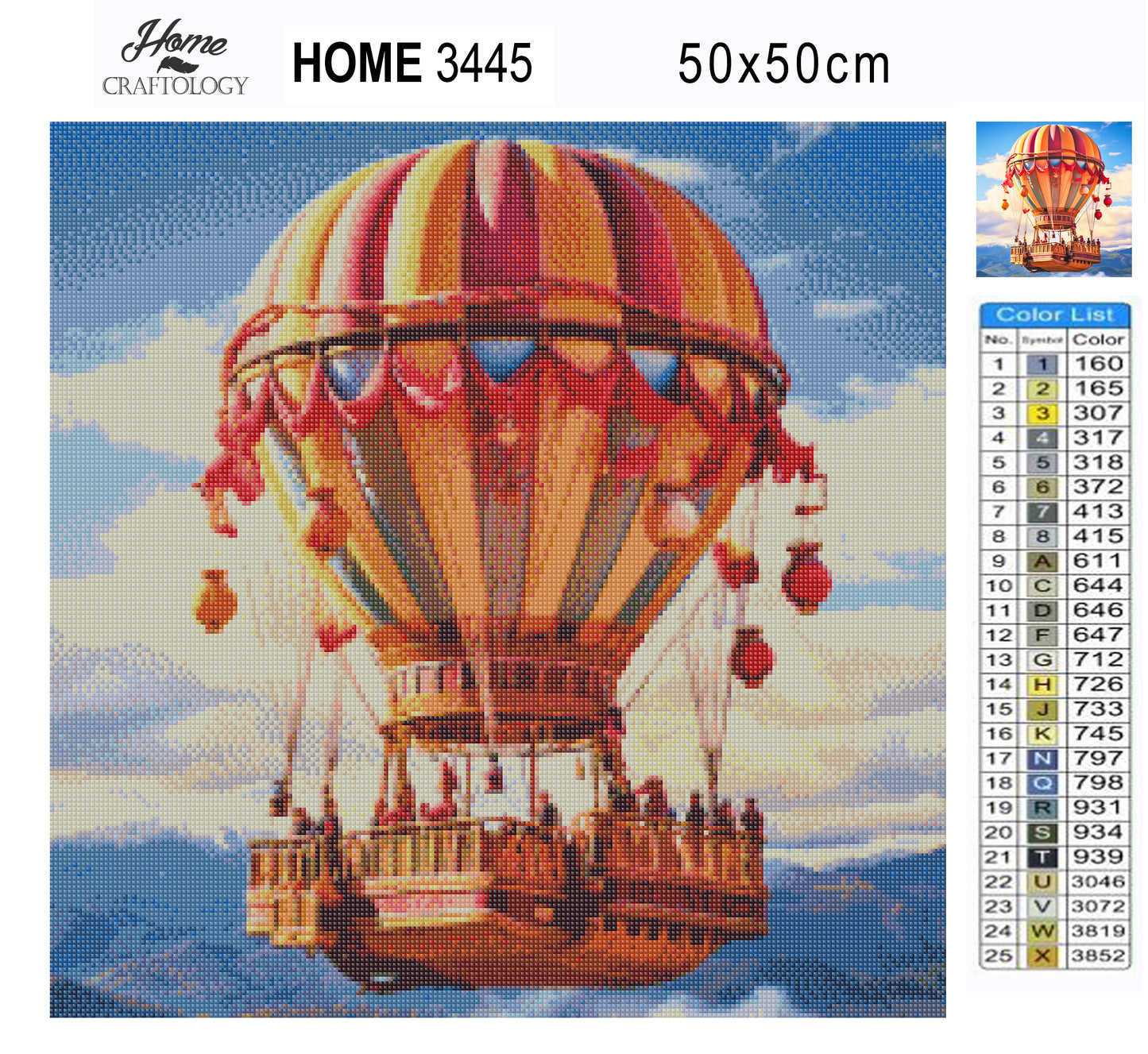 Big Hot Air Balloon - Exclusive Premium Diamond Painting Kit