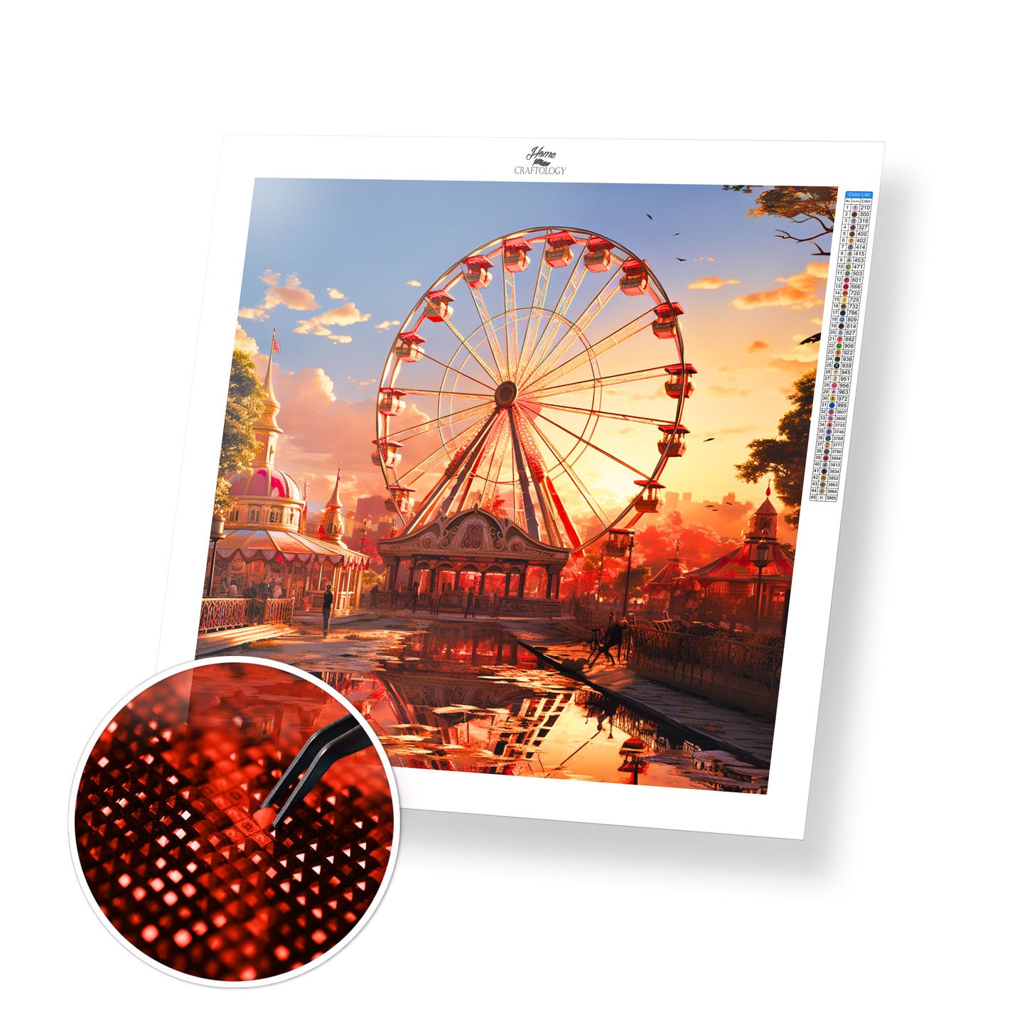 Ferris Wheel During Sunset - Exclusive Premium Diamond Painting Kit