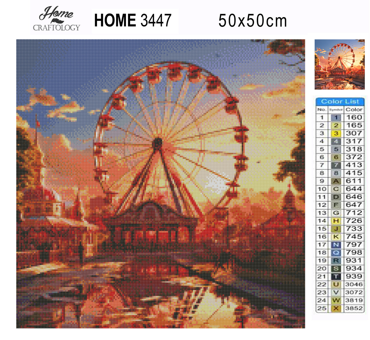 Ferris Wheel During Sunset - Exclusive Premium Diamond Painting Kit