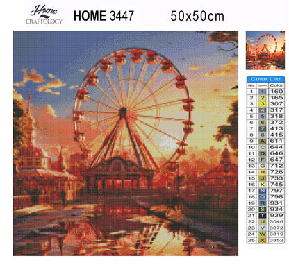 Ferris Wheel During Sunset - Exclusive Premium Diamond Painting Kit