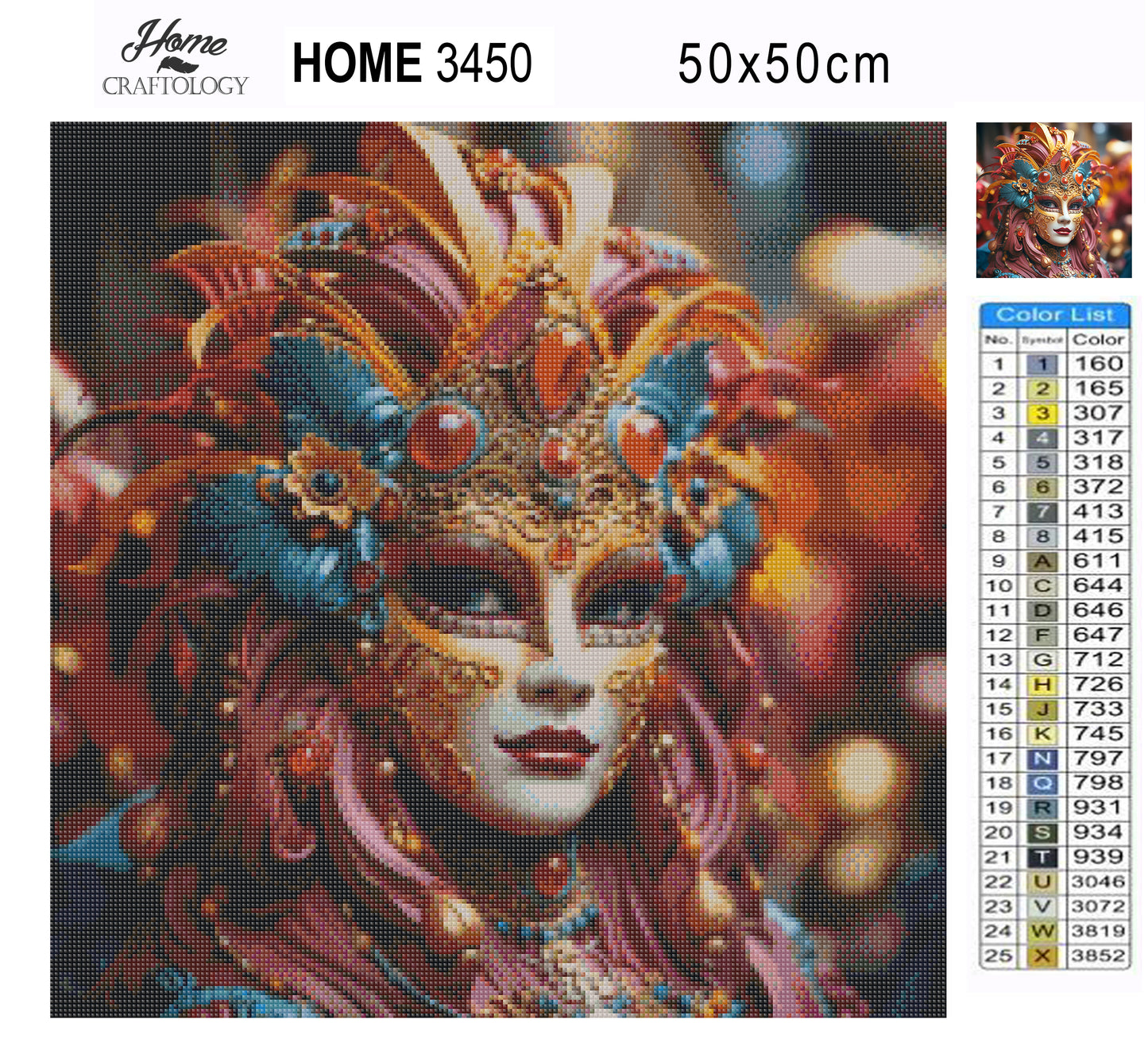 Girl in Mask - Exclusive Premium Diamond Painting Kit