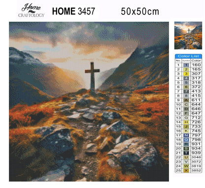 Cross on the Mountain - Exclusive Premium Diamond Painting Kit