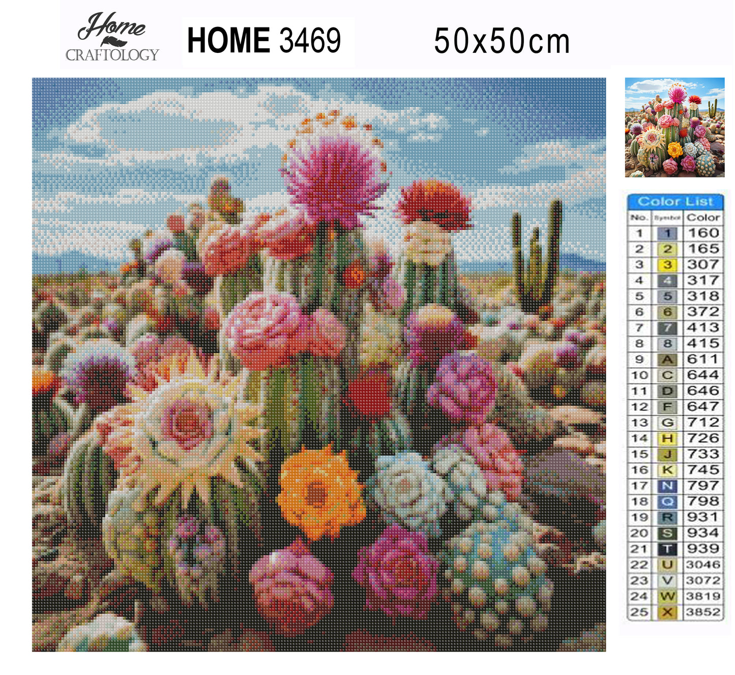 Colorful Cactus - Exclusive Premium Diamond Painting Kit