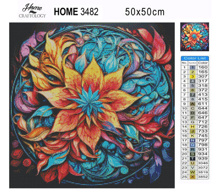 Round Flower Mandala - Exclusive Premium Diamond Painting Kit