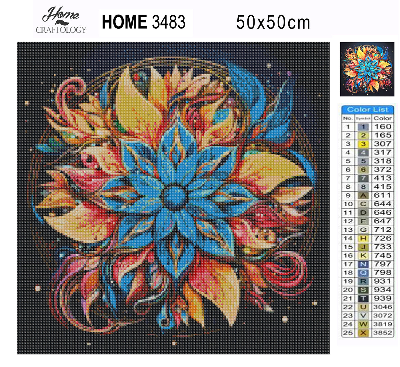 New! Sparkling Flower Mandala - Premium Diamond Painting Kit