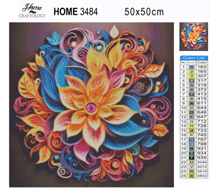 Swirls and Flowers - Exclusive Premium Diamond Painting Kit