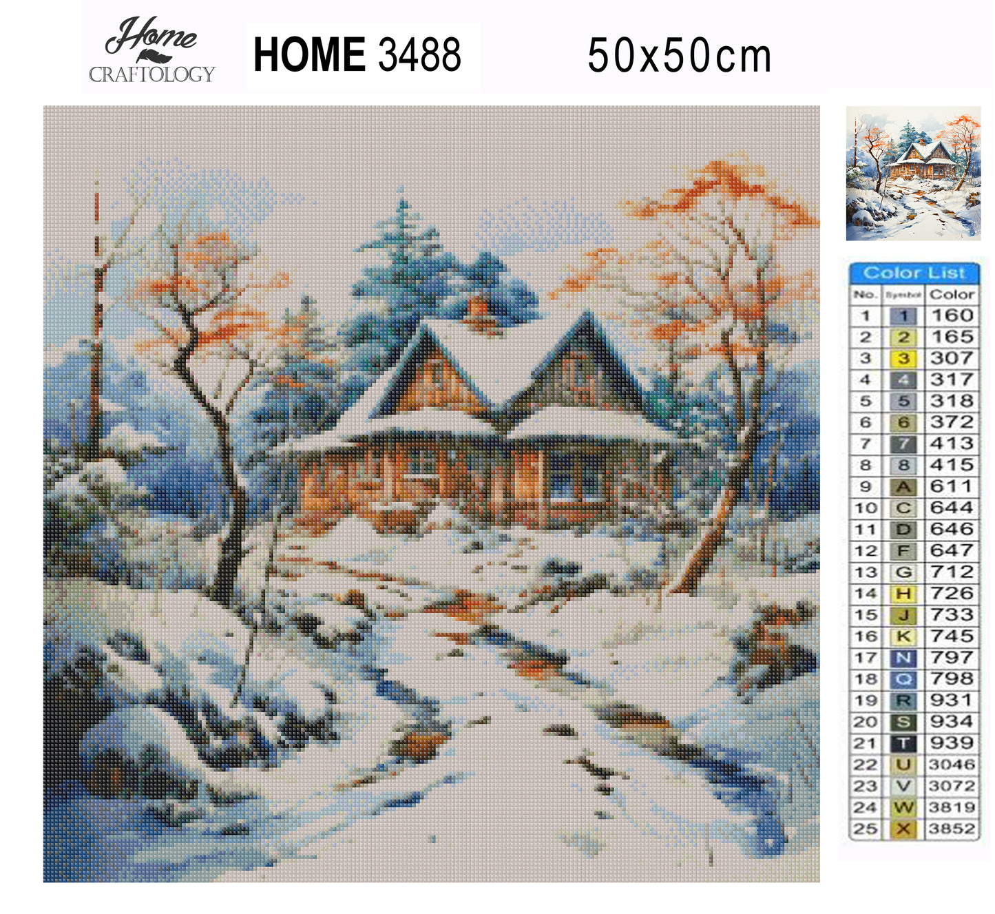 House in Snow - Exclusive Premium Diamond Painting Kit