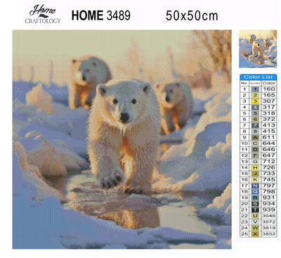 New! Pack of Polar Bears - Premium Diamond Painting Kit