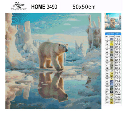 New! Polar Bear Reflection - Premium Diamond Painting Kit