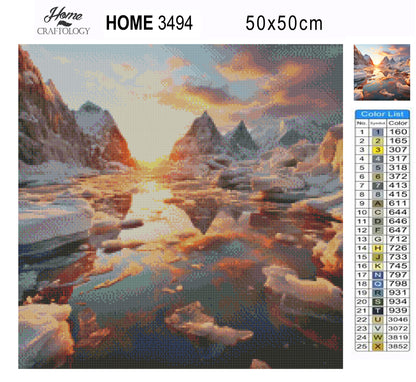 Sunset in the North Pole - Exclusive Premium Diamond Painting Kit