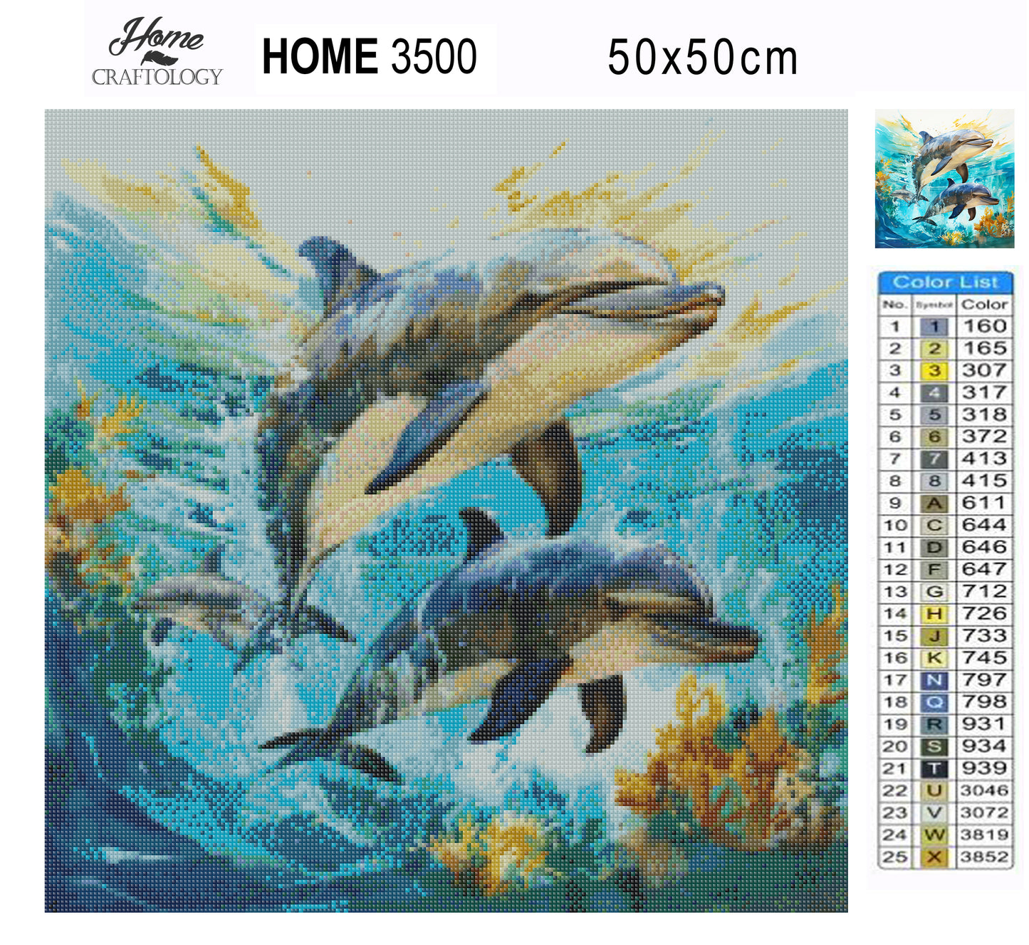 Dolphins - Exclusive Premium Diamond Painting Kit