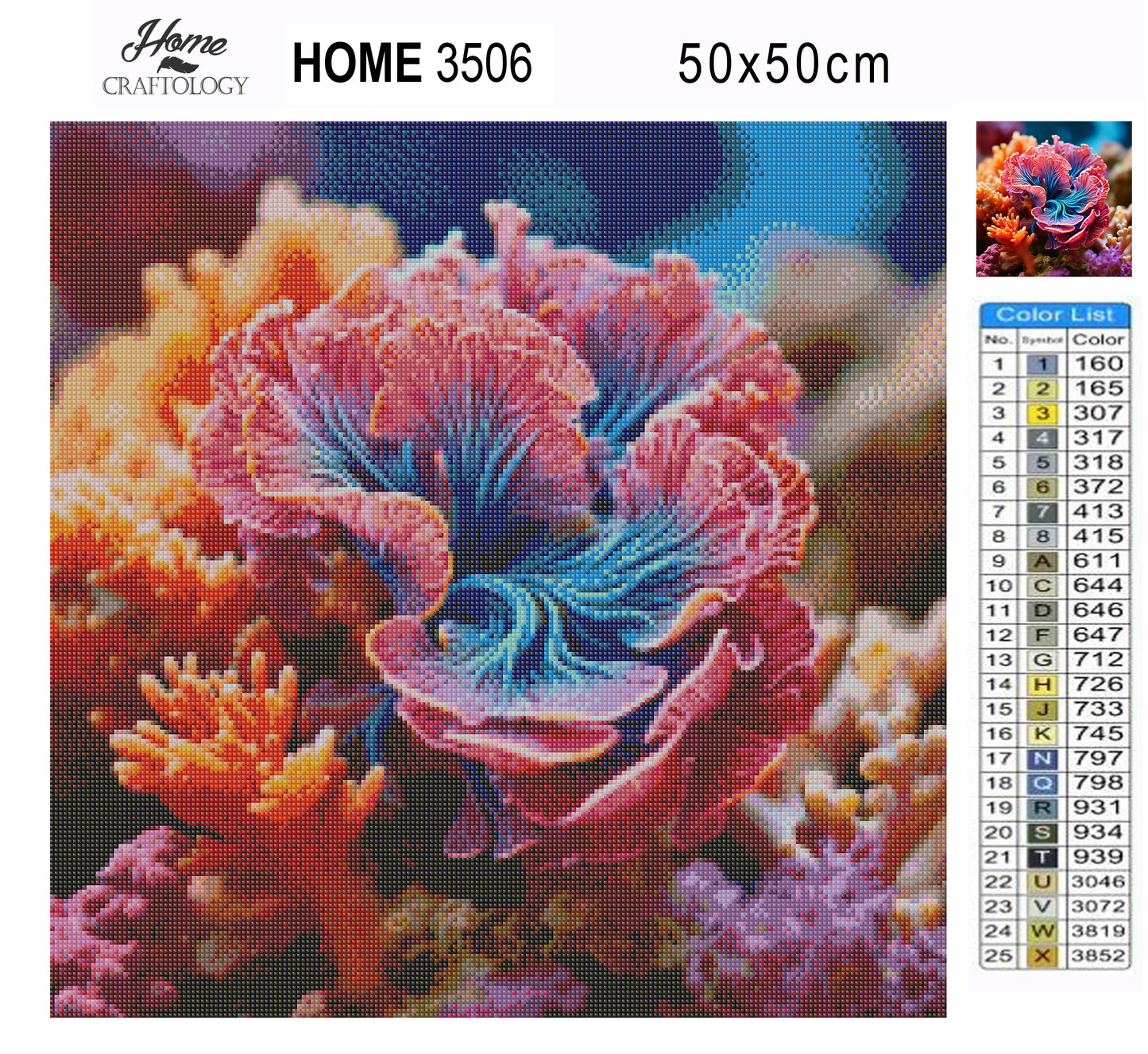 Pretty Corals - Exclusive Premium Diamond Painting Kit