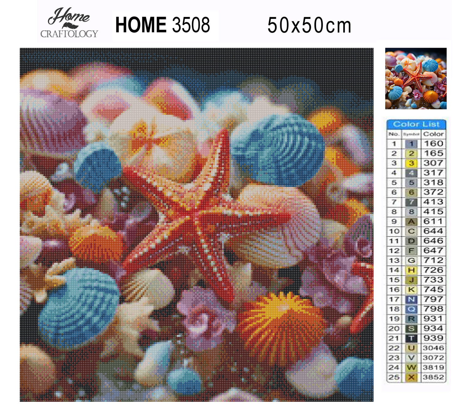 Starfish and Shells - Exclusive Premium Diamond Painting Kit