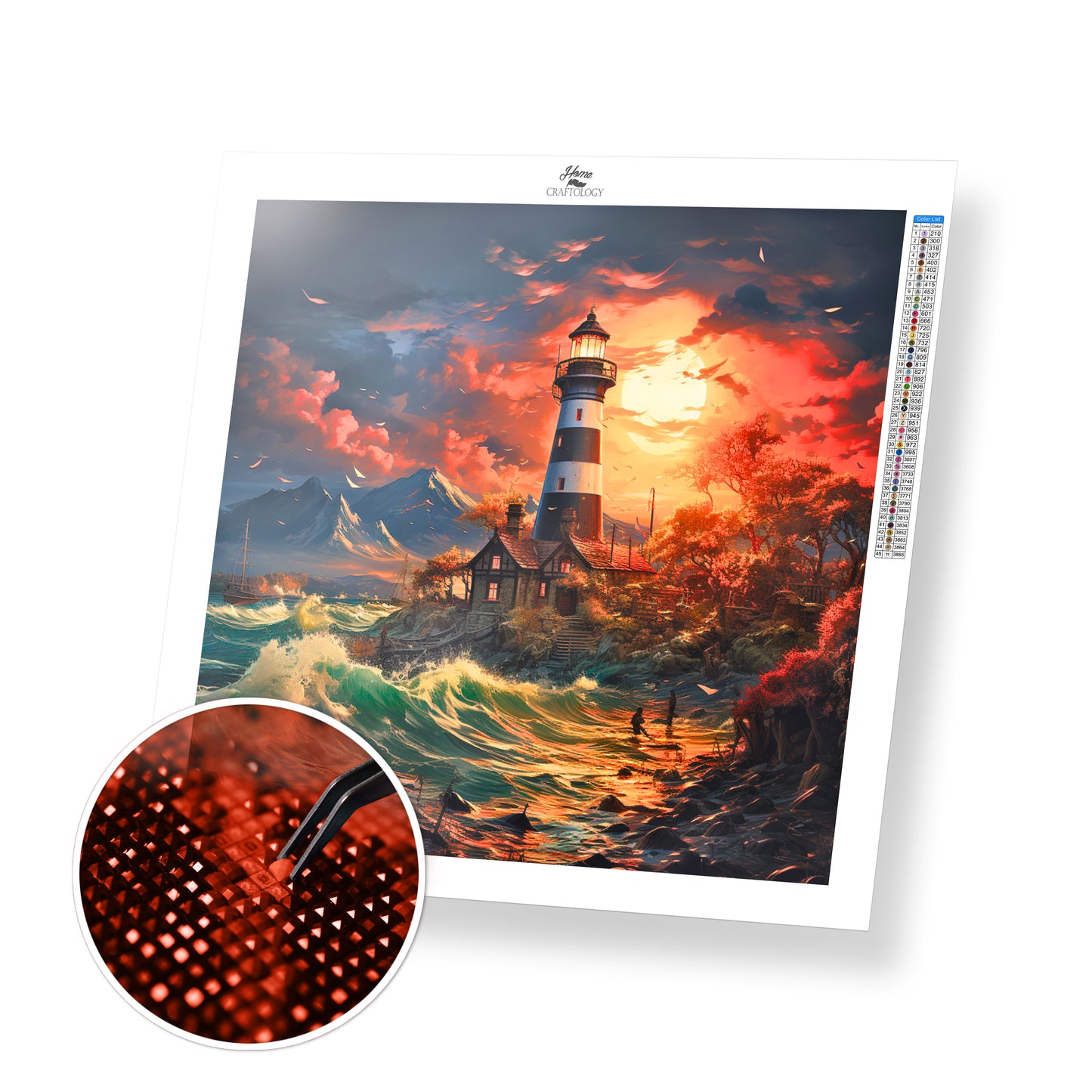 Cabin by the Lighthouse - Exclusive Premium Diamond Painting Kit