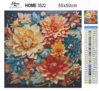 Blooming Flowers - Exclusive Premium Diamond Painting Kit