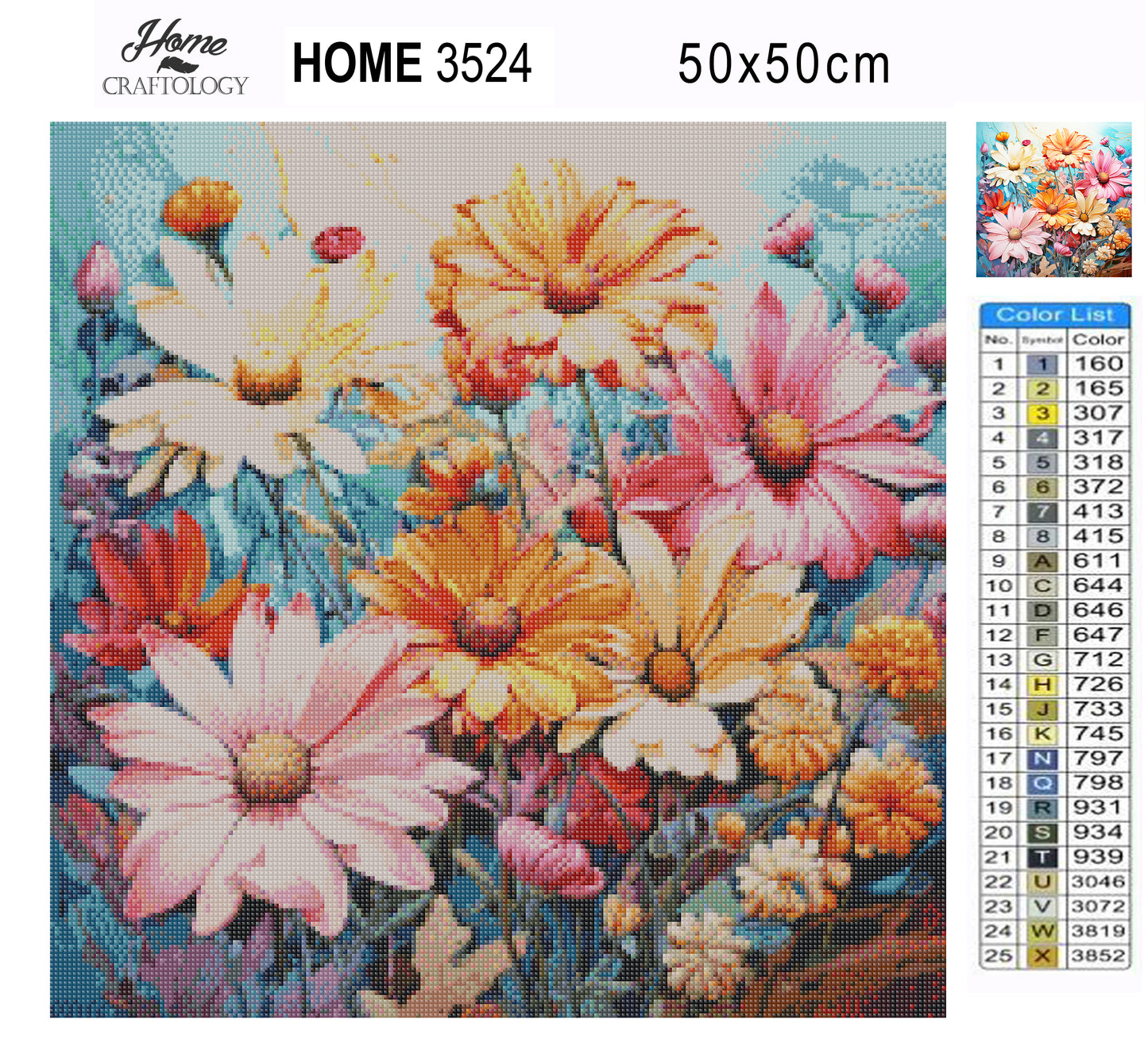 Colorful Daisies - Exclusive Premium Diamond Painting Kit