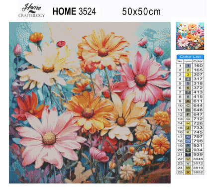 Colorful Daisies - Exclusive Premium Diamond Painting Kit