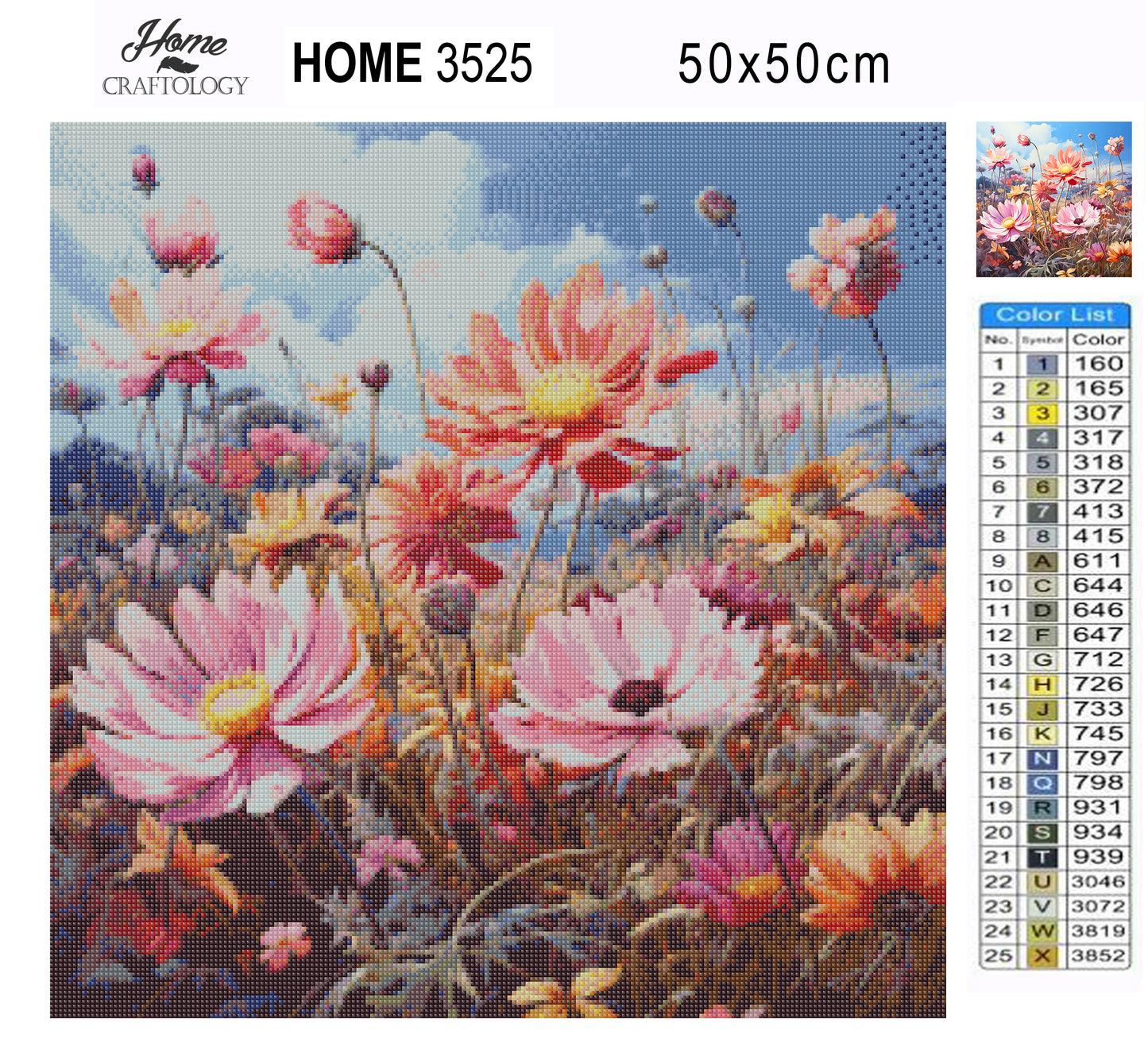 New! Field of Flowers - Exclusive Premium Diamond Painting Kit