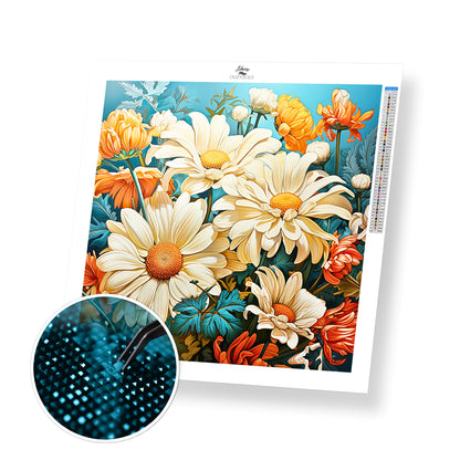 White Daisy - Exclusive Premium Diamond Painting Kit