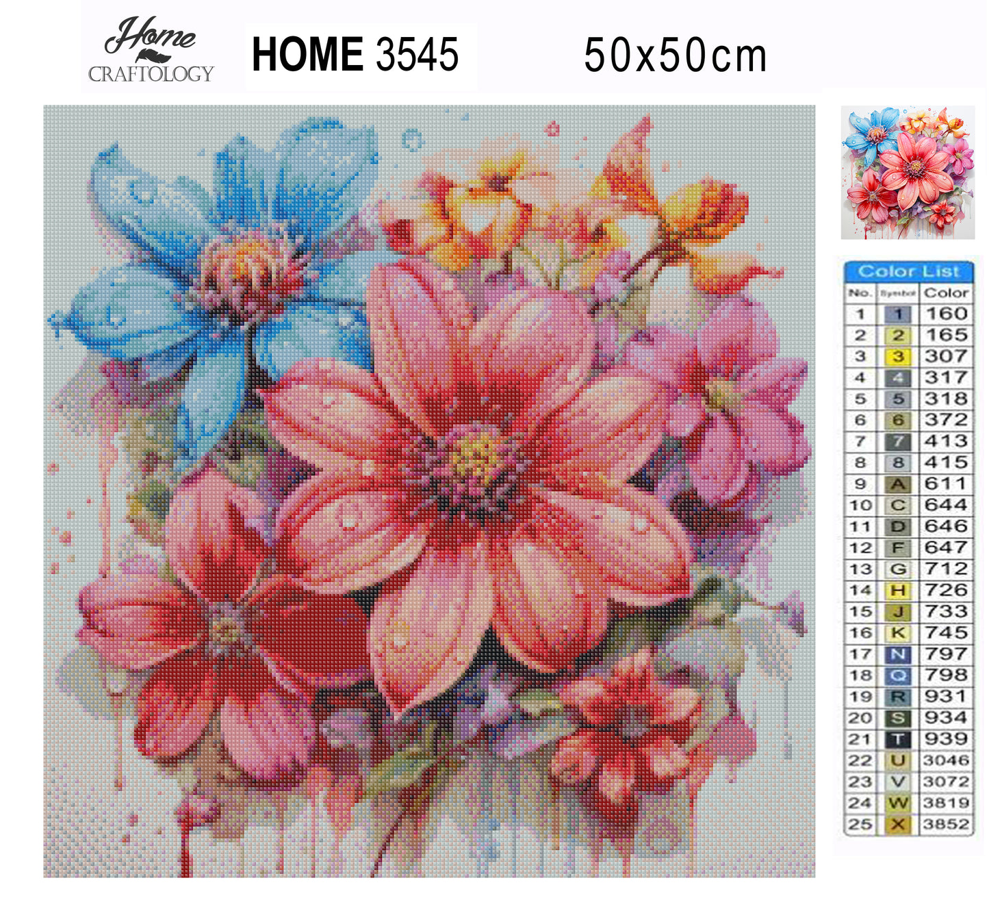 Flowers with Water - Exclusive Premium Diamond Painting Kit