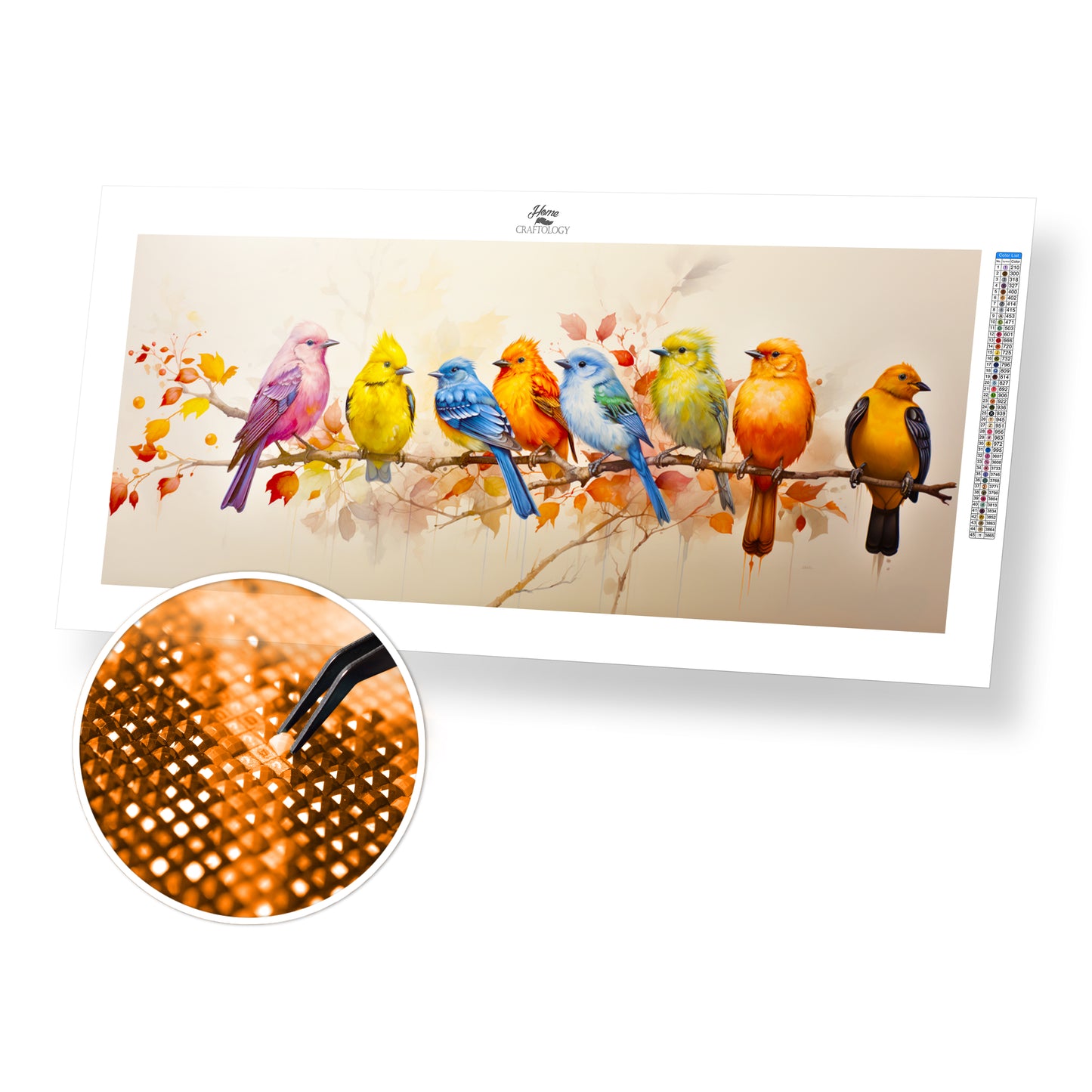 New! Birds Perched on a Branch - Exclusive Premium Diamond Painting Kit